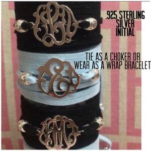 Sterling Silver Monogram Wrap Bracelet/Choker, NWT